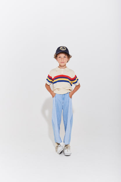 Wynken LIGHTWEIGHT PANEL Jean mid washed denim