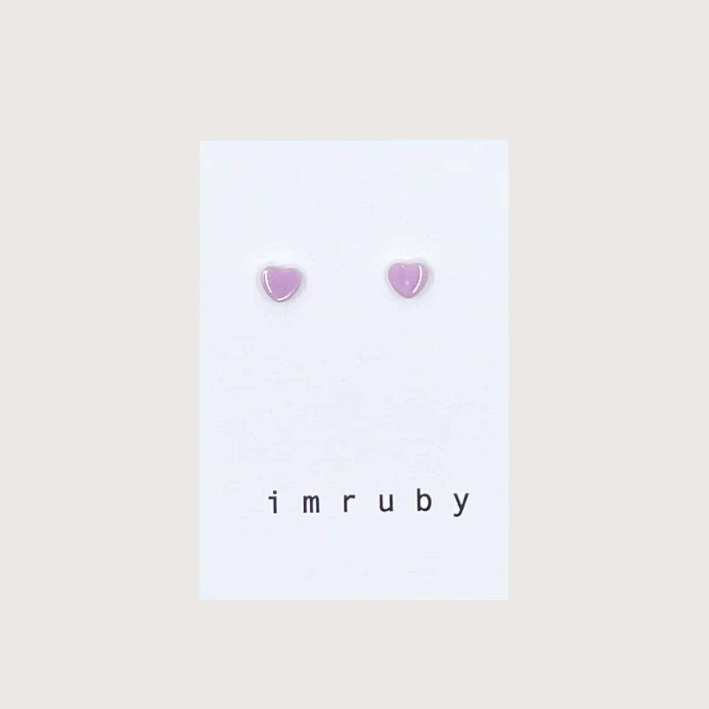 Imruby ALICE heart stud earrings
