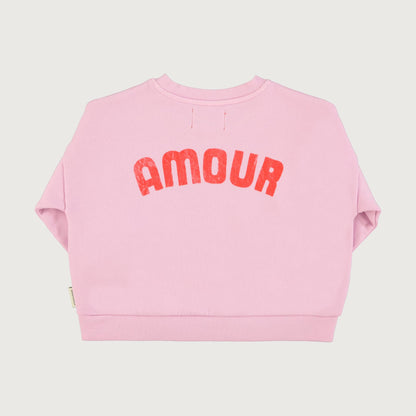 Piupiuchick Sweatshirt lilac with RED HEART print