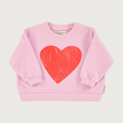 Piupiuchick Sweatshirt lilac with RED HEART print