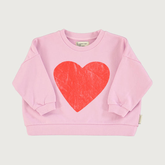 Piupiuchick Sweatshirt lilac with RED HEART print
