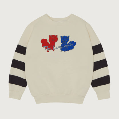The Campamento Squirrels and stripes sweatshirt ecru