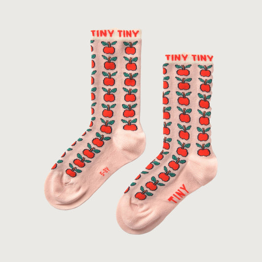 Tinycottons APPLES medium socks wild rose