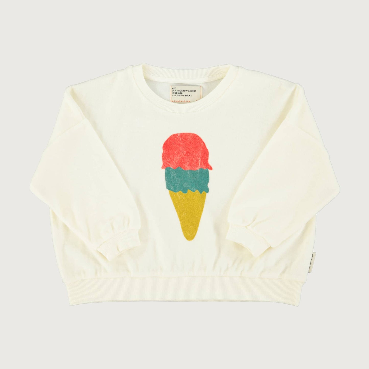 Piupiuchick Sweatshirt ecru with ICE CREAM print