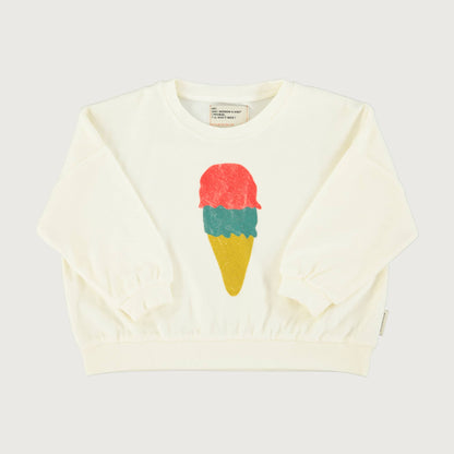 Piupiuchick Sweatshirt ecru with ICE CREAM print