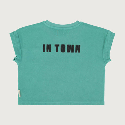 Piupiuchick T-shirt turquoise with BEST FRIEND print