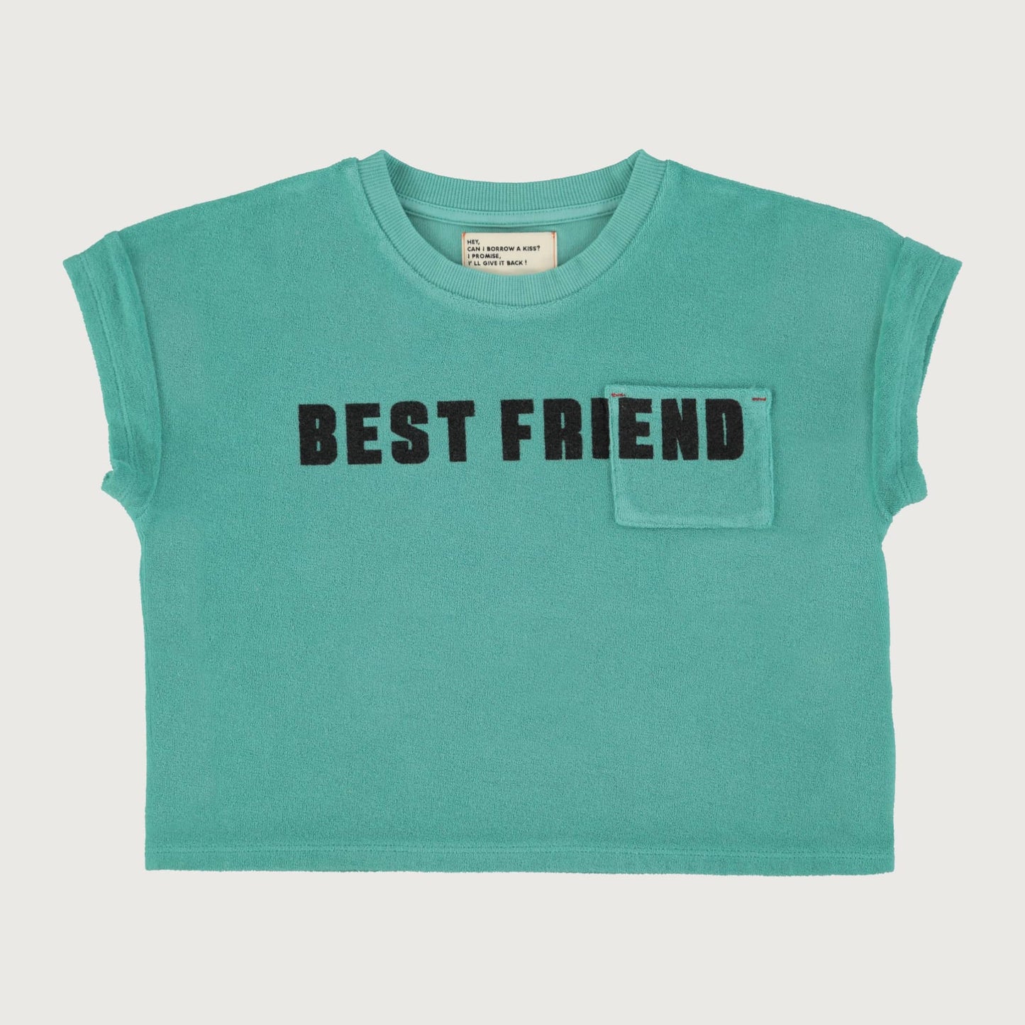 Piupiuchick T-shirt turquoise with BEST FRIEND print