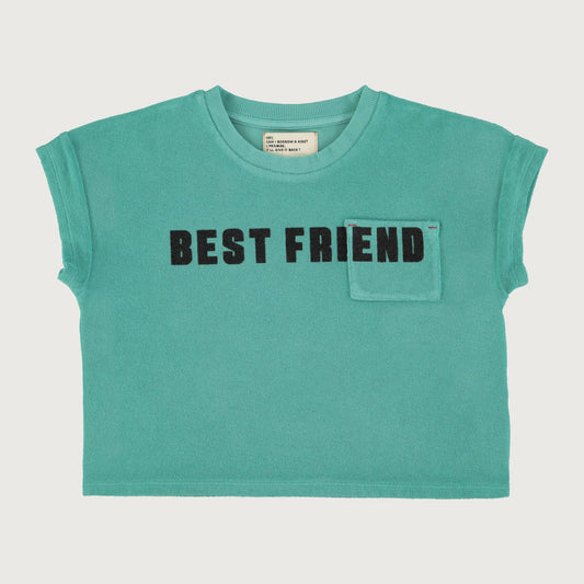 Piupiuchick T-shirt turquoise with BEST FRIEND print