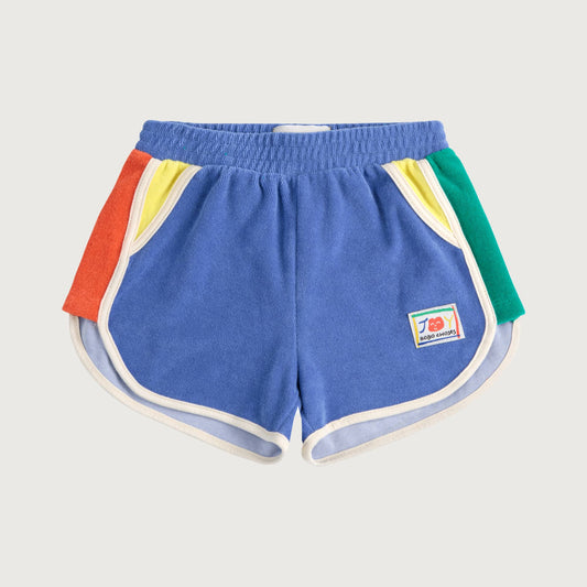 Bobo Choses SMILING COLOR BLOCK terry cloth shorts