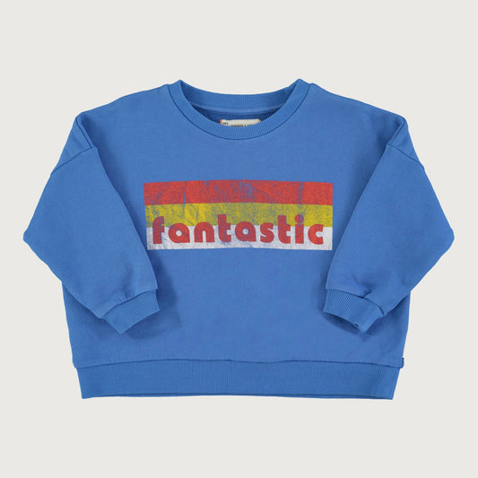 Piupiuchick blue sweatshirt with FANTASTIC print