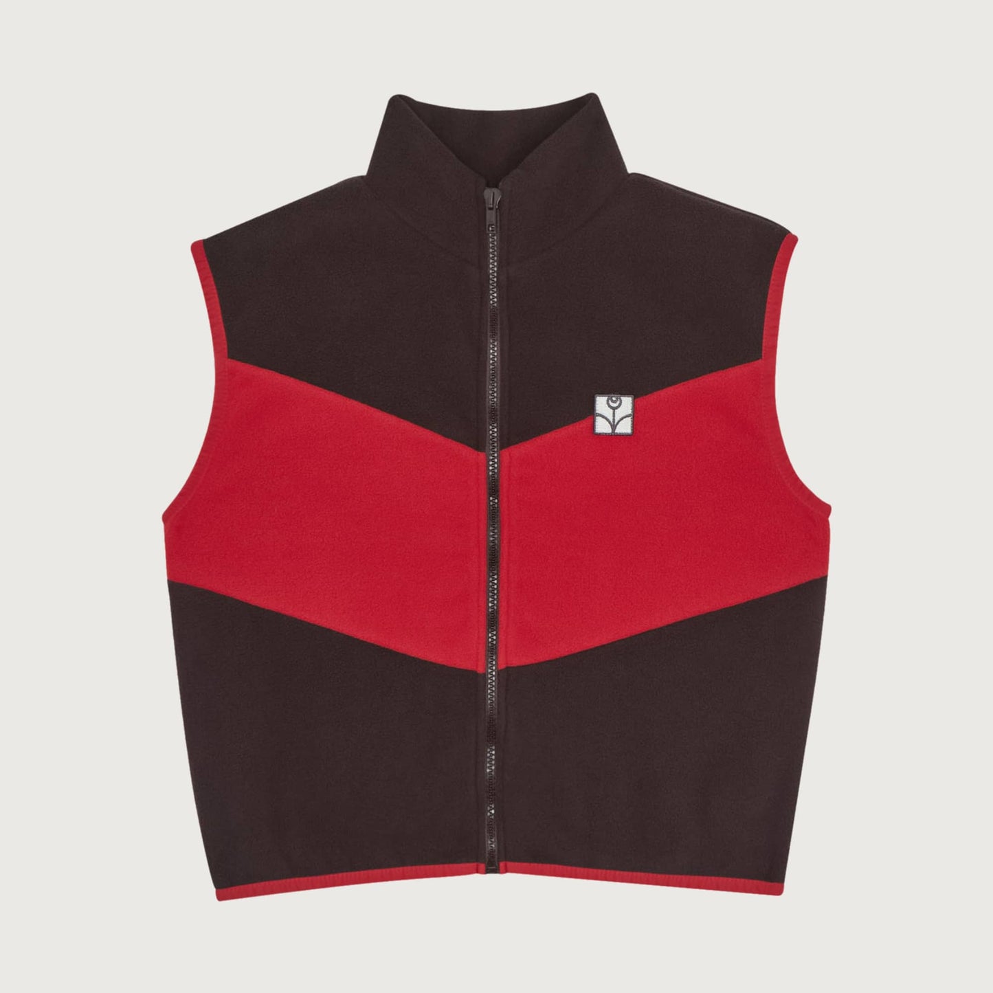 The Campamento Color block zipped vest brown