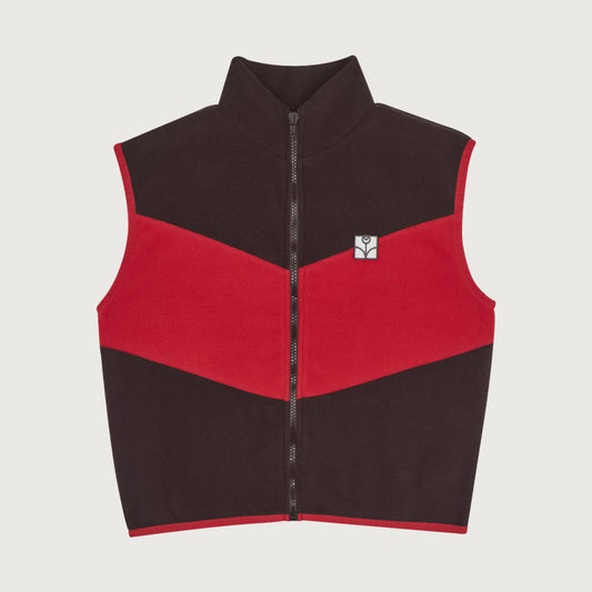 The Campamento Color block zipped vest brown