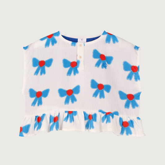 Wynken VELA FRILL Top bow print