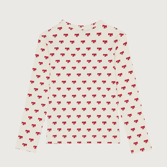 The Campamento Red bows T-shirt ecru