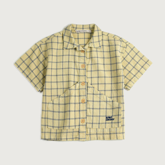 Bobo Choses SPICY WINDOW pane woven shirt yellow