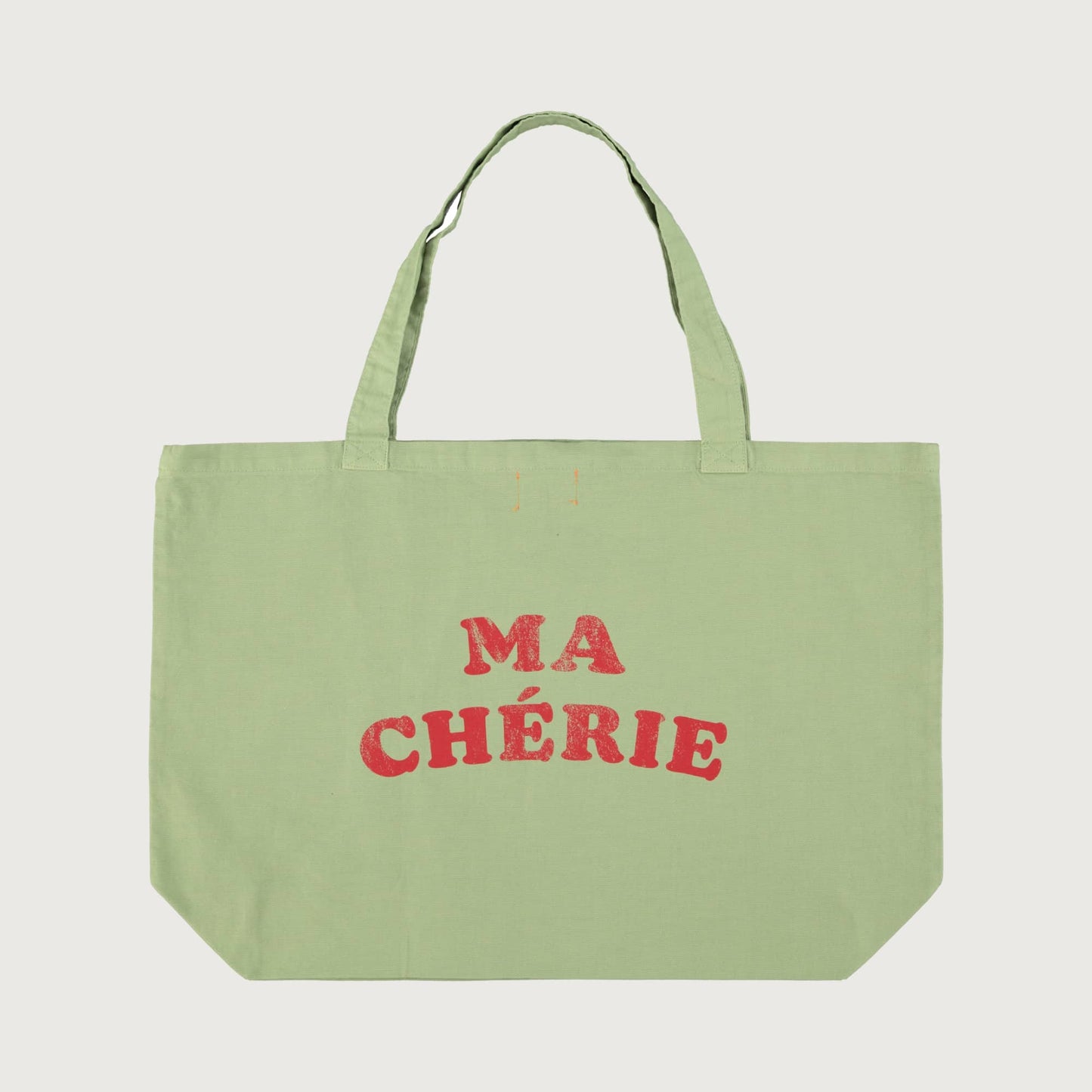 Piupiuchick XL bag light olive with CHERRY print