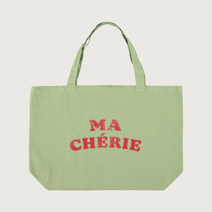 Piupiuchick XL bag light olive with CHERRY print