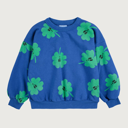 Bobo Choses LUCKY CLOVER all over sweatshirt blue