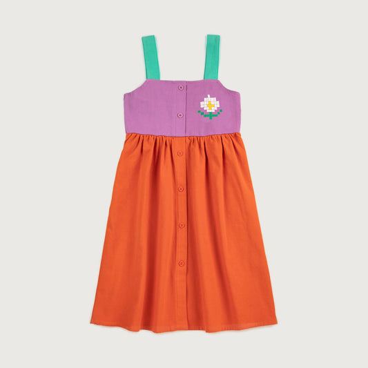 Bobo Choses PIXEL DAISY color block woven dress