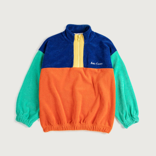 Bobo Choses COLOR BLOCK zipped sweatshirt