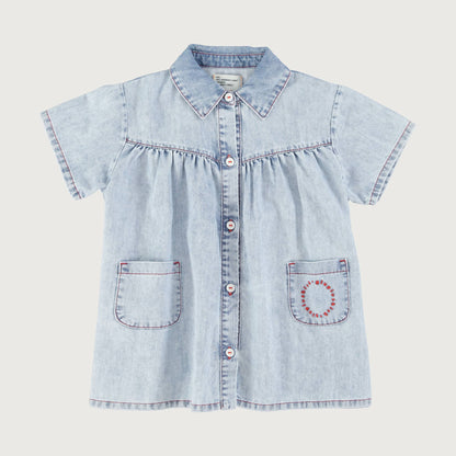 Piupiuchick Short dress blue light denim