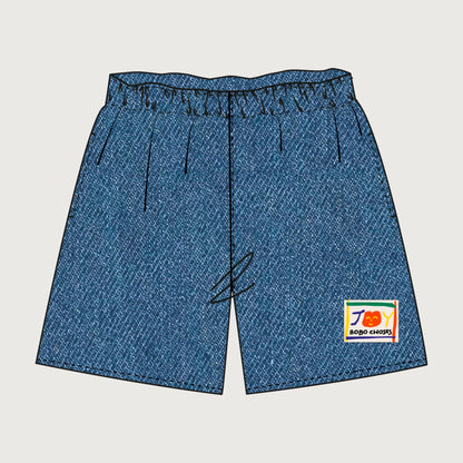 Bobo Choses SMILING mid denim bermuda shorts