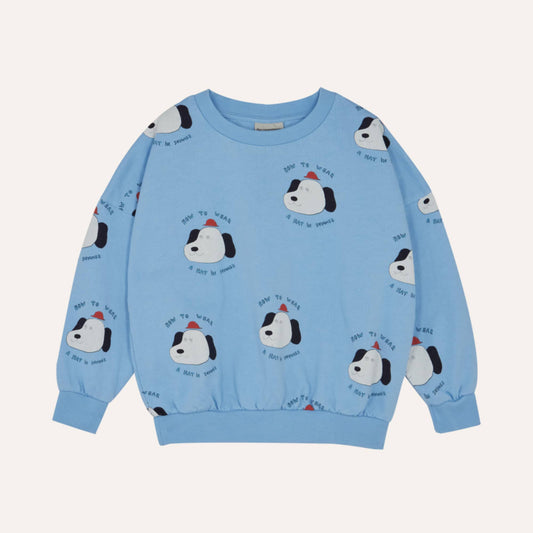 The Campamento DOGS ALLOVER oversized sweatshirt light blue