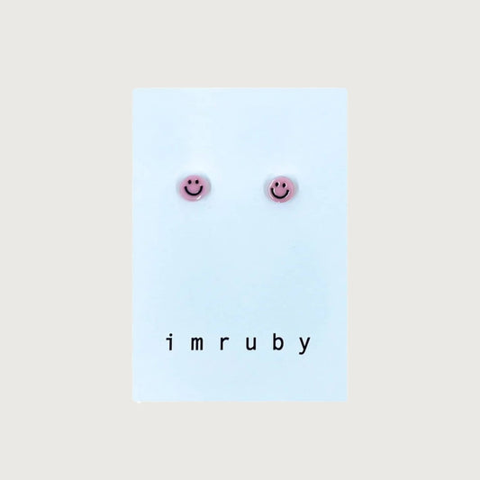 Imruby ELLE smiley stud earrings