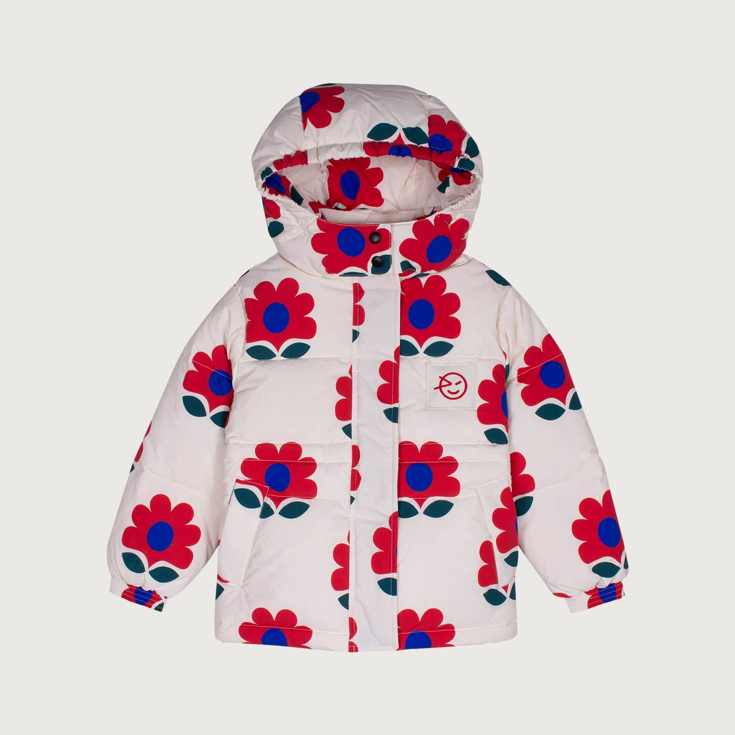 Wynken APRIL down jacket with WR coating FLOWERS / 4Y