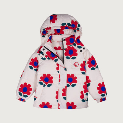 Wynken APRIL down jacket with WR coating FLOWERS / 4Y