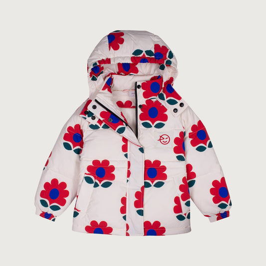 Wynken APRIL down jacket with WR coating FLOWERS / 4Y