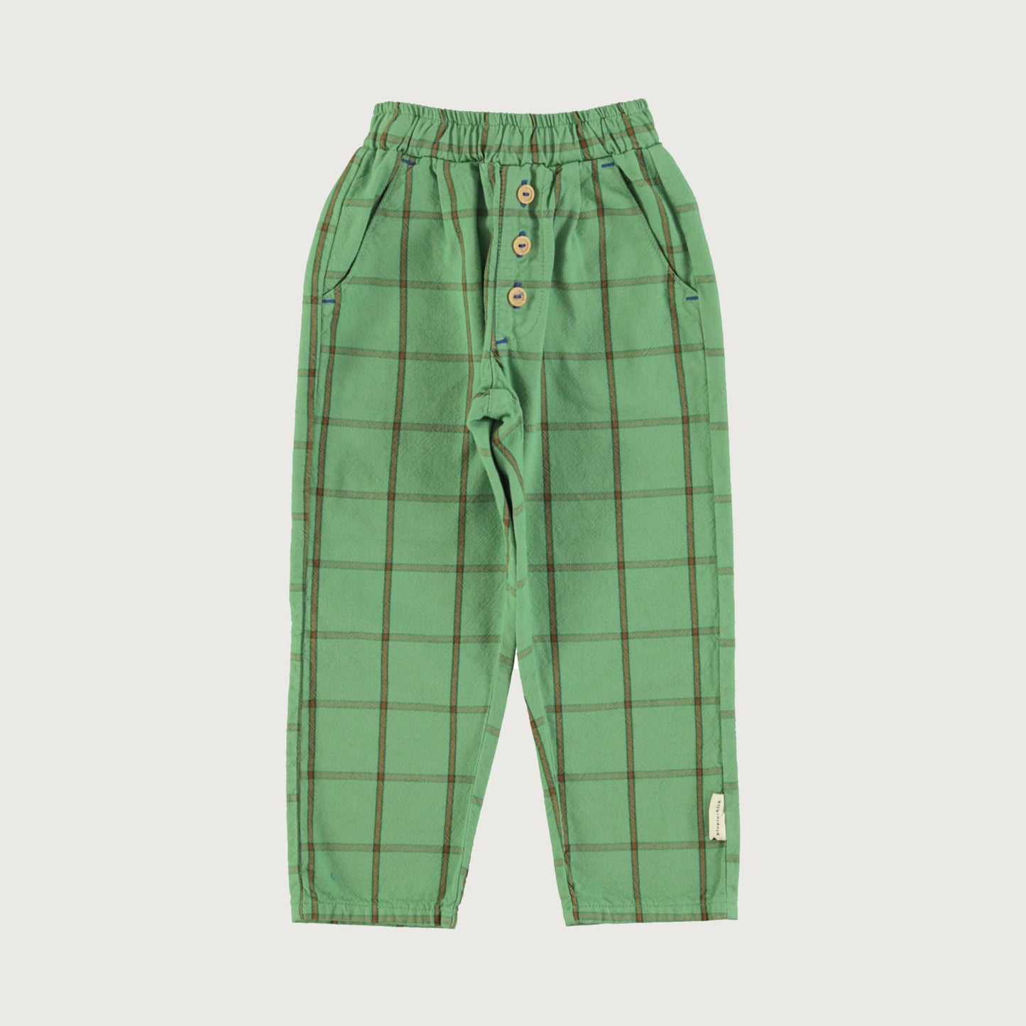 Piupiuchick GREEN CHECKERED unisex trousers
