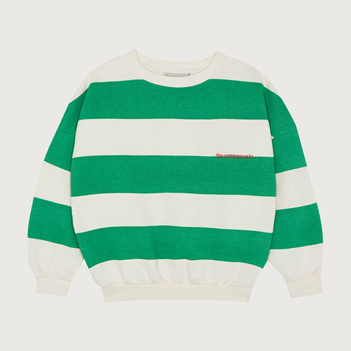 The Campamento GREEN Stripes sweatshirt ecru