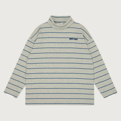 Main Story Roll neck rib top melange stripe