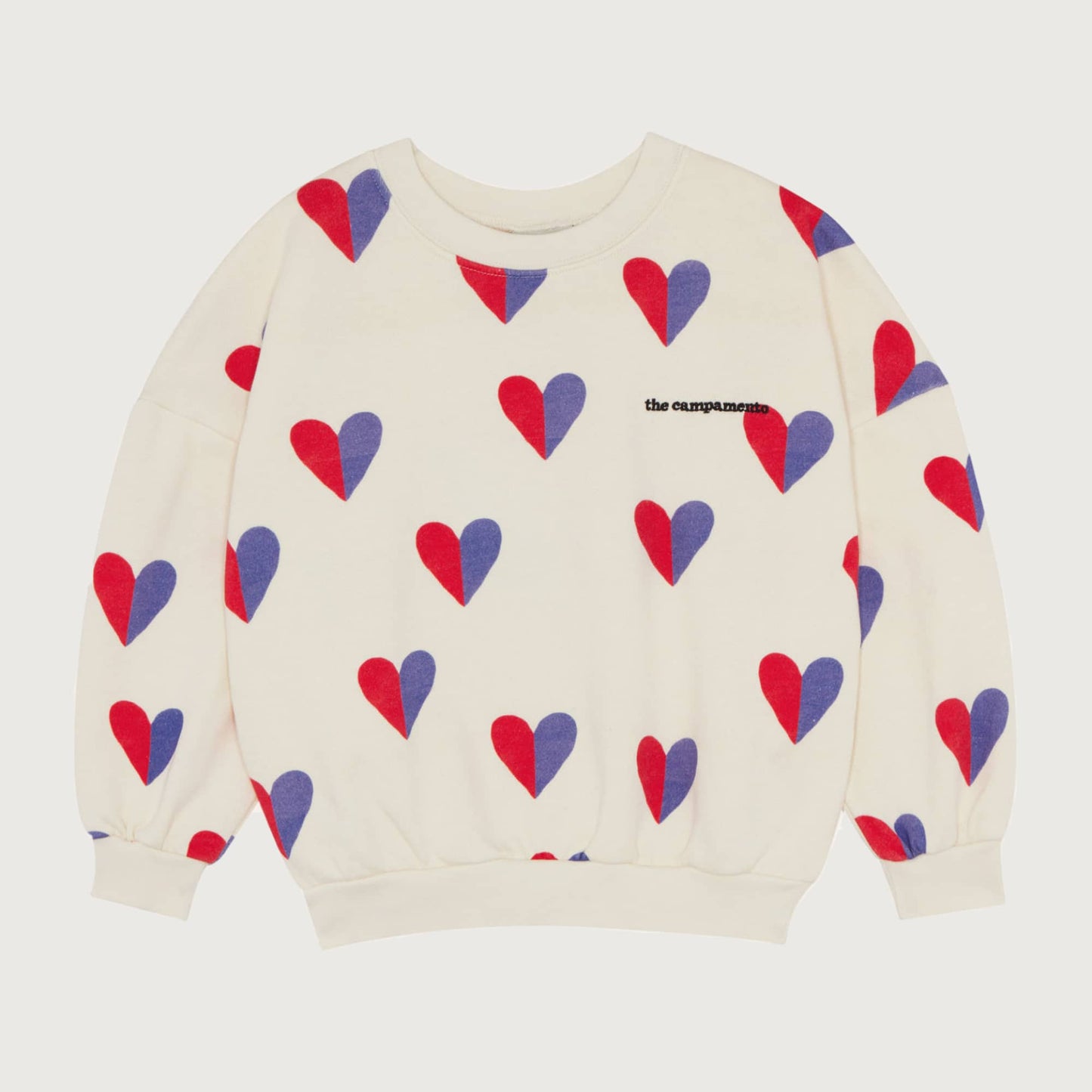 The Campamento Bicolor HEARTS sweatshirt ecru