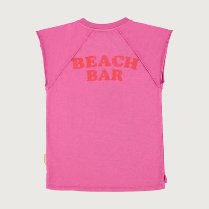 Piupiuchick T-shirt dress fuchsia with ICE CREAM print