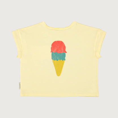 Piupiuchick T-shirt light yellow with BEACH BAR print
