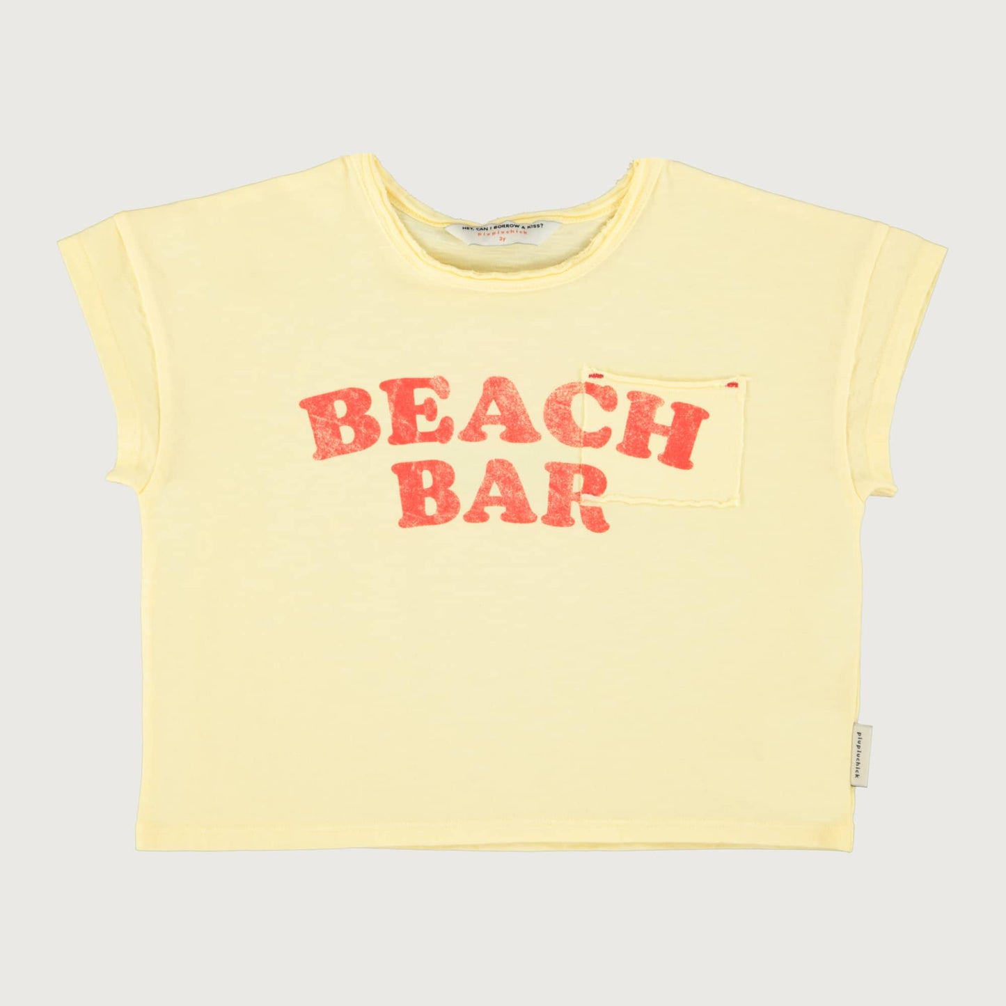 Piupiuchick T-shirt light yellow with BEACH BAR print