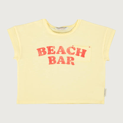 Piupiuchick T-shirt light yellow with BEACH BAR print