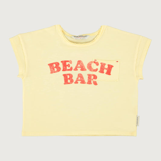 Piupiuchick T-shirt light yellow with BEACH BAR print
