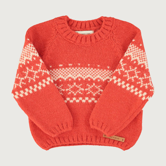 Piupiuchick knitted Jacquard sweater red