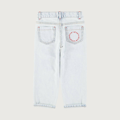 Piupiuchick unisex trousers washed light blue denim / 3Y