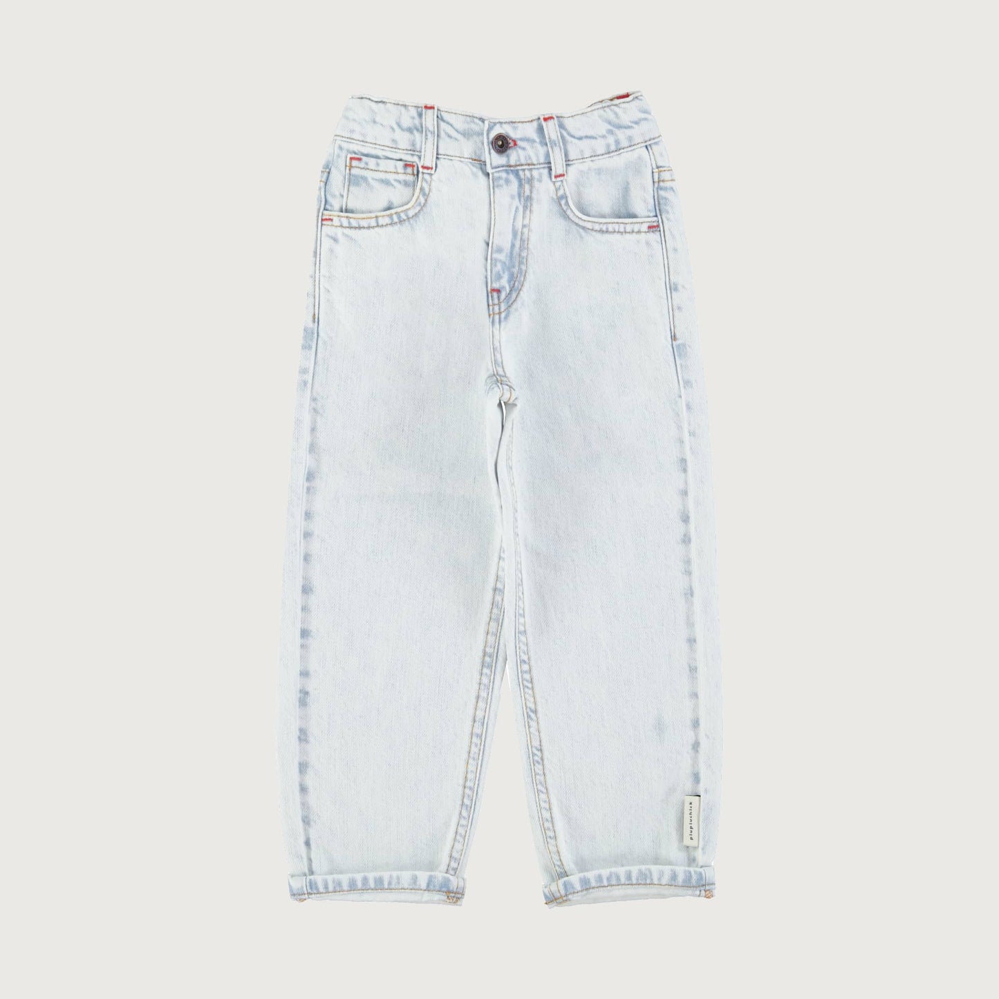 Piupiuchick unisex trousers washed light blue denim / 3Y