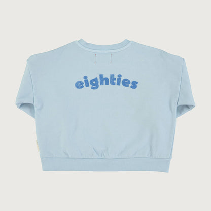 Piupiuchick light blue sweatshirt with MULTICOLOR WAVE print