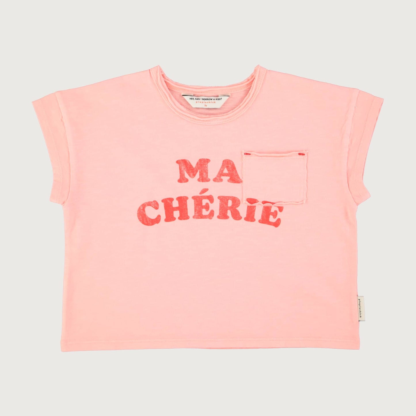 Piupiuchick T-shirt light pink with MA CHERIE print