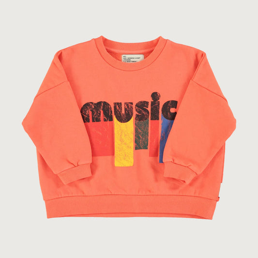 Piupiuchick Sweatshirt orange with MUSIC print