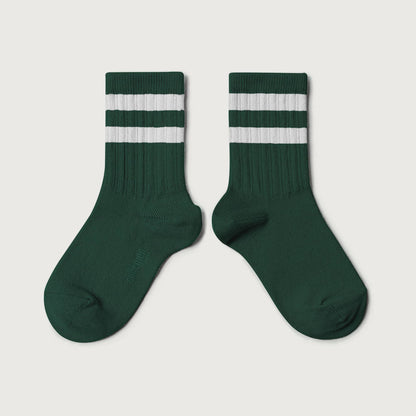 Collégien Nico ribbed varsity crew socks VERT FORÊT