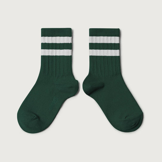 Collégien Nico ribbed varsity crew socks VERT FORÊT