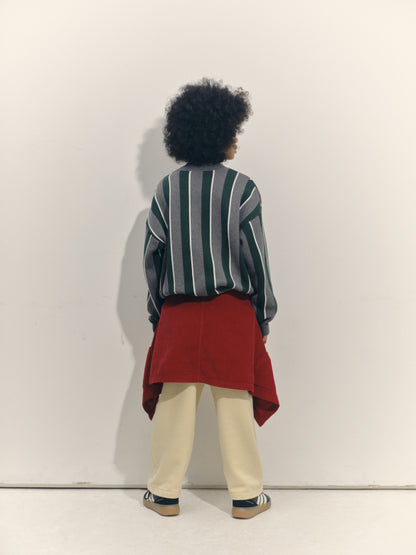 Main Story Sporty knit grey melange stripe knit