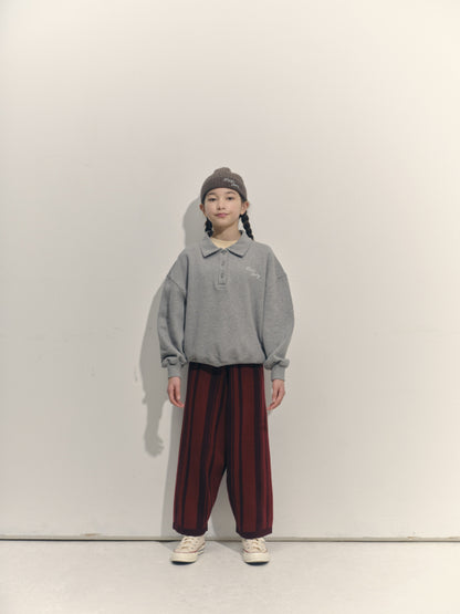 Main Story Polo sweatshirt grey melange fleece